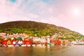 Village and Sea view on mountains in Geiranger Royalty Free Stock Photo