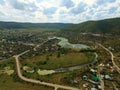 The village of Shiryaevo from a bird`s eye view Royalty Free Stock Photo