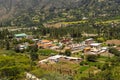The village of Shupluy, view from a hill. Full of houses, surrounded by diverse vegetation and close to the river Santa Royalty Free Stock Photo