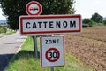 village signno overtaking and 30 limit at village Cattenom
