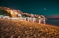 village of Skala Marion by night  Thassos island  Greece Royalty Free Stock Photo