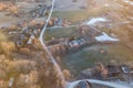 Village Snepele in Latvia, captured from above Royalty Free Stock Photo