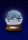 Village in a snow globe Royalty Free Stock Photo