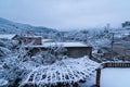 Village snow scene