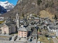 The village of Sonogno on Verzasca valley in Switzerland Royalty Free Stock Photo