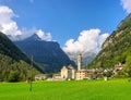 The village Sonogno in the Verzasca Valley, Ticino in Switzerland Royalty Free Stock Photo