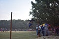 Village Sports Boy Play High Jump in Playground