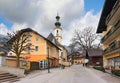 Village St. Gilgen by the Wolfgangsee with the church of Saint Giles Saint Aegidius. Austria.