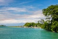 Village and stilt huts at Tentena on lake Poso in central Sulawesi, famous tourist destination in Indonesia.