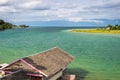 Village and stilt huts at Tentena on lake Poso in central Sulawesi, famous tourist destination in Indonesia.
