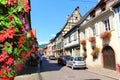 A village street in Alsace Royalty Free Stock Photo