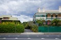 Village Street with hotel historical hotel building Royalty Free Stock Photo