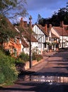 Village street, Kersey, Suffolk. Royalty Free Stock Photo