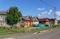 Village street in summer. Village of Visim, Sverdlovsk region, Russia Royalty Free Stock Photo