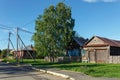 Village street in summer. Village of Visim, Sverdlovsk region, Russia Royalty Free Stock Photo