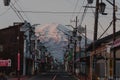 Village Streets Under Mount Fuji