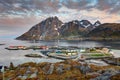 Village Sund in Norway at sunrise Royalty Free Stock Photo