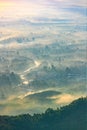 Village in surrounded by fog Royalty Free Stock Photo