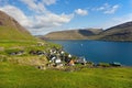 Village surrounded by nature of Faroe Islands Royalty Free Stock Photo