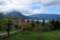 Village Talloires with church at lake of Annecy Royalty Free Stock Photo