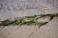 Village of Tangbe 3040 m in the Himalayan mountains. Trekking to the closed zone of Upper Mustang. Nepal.