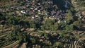 The village, terrace fields,and the green mountain