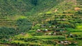 Village on terraces in the mountains of the Kingdom of Lesotho