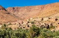 A village with traditional kasbah houses in Ziz Valley, Morocco