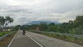 village trip morning mountain view shrouded in cold clouds drive natural beauty