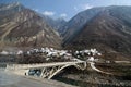 Village under mountain Royalty Free Stock Photo