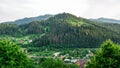 Village under the mountain near the river