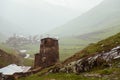 Village Ushguli in Upper Svaneti in Georgia