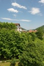 Through the village of valcarlos in Navarra Royalty Free Stock Photo