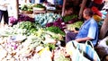 Village vegetable shop with shopkeeper