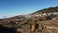 Village Vilaflor on the slope of a hill, Tenerife, aerial