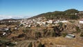 Village Vilaflor on the slope of a hill, Tenerife, aerial