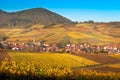 Village with vineyards at autumn, Pfalz, Germany Royalty Free Stock Photo