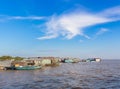 The village on the water. Tonle sap lake in Cambodia Royalty Free Stock Photo