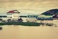 The village on the water. Tonle sap lake. Cambodia Royalty Free Stock Photo