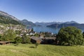 Village Weggis is idyllically situated on Lake Lucerne in Switzerland