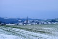 village Welling with snowy landscape in the Eifel