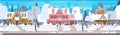 Village Winter Landscape House Building With Snow On Top City Or Town Suburb Street Royalty Free Stock Photo