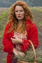 Village woman witch in countryside