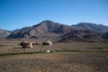 Village with yurts near Pamir highway in Tajikistan