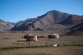 Village with yurts near Pamir highway in Tajikistan