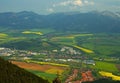 The village Zavazna Poruba and part of the town Liptovsky Mikulas viewed from the top of Poludnica mountain.