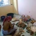 A villager house puja prayer village style