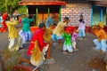 Villagers dance, Sculpture museum, Kaneri Math, Kolhapur Royalty Free Stock Photo