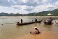 Villagers panning gold