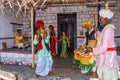 Villagers performing Bhajan and Kirtan, sculpture museum, Kaneri Math, Kolhapur, Maharashtra Royalty Free Stock Photo